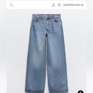 Zara Wide Legged High Waisted Denim Jeans Size 2